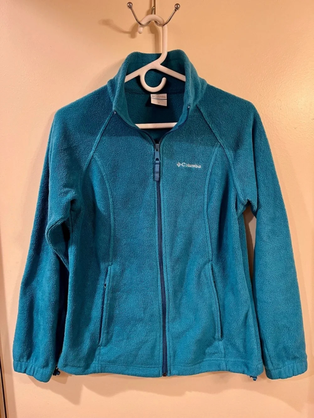 Columbia Teal Full Zip-Up Fleece Jacket - Size Small